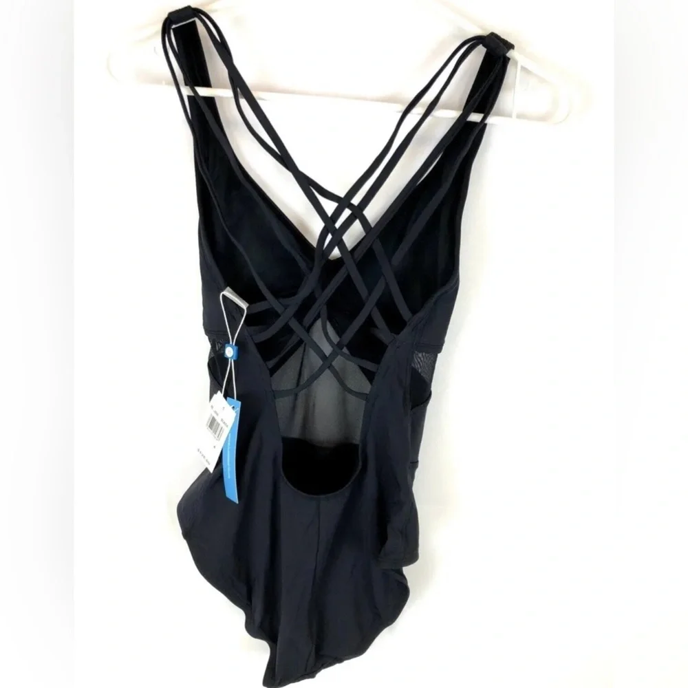 Bleu Rod Beattie Womens Don’t Mesh With Me One Piece Swimsuit Black Size 4